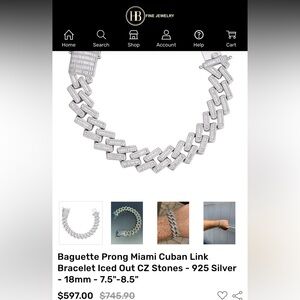 Harlem Bling Baguette Prong Bracelet